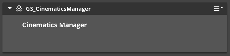 Cinematics Manager component in the O3DE Inspector