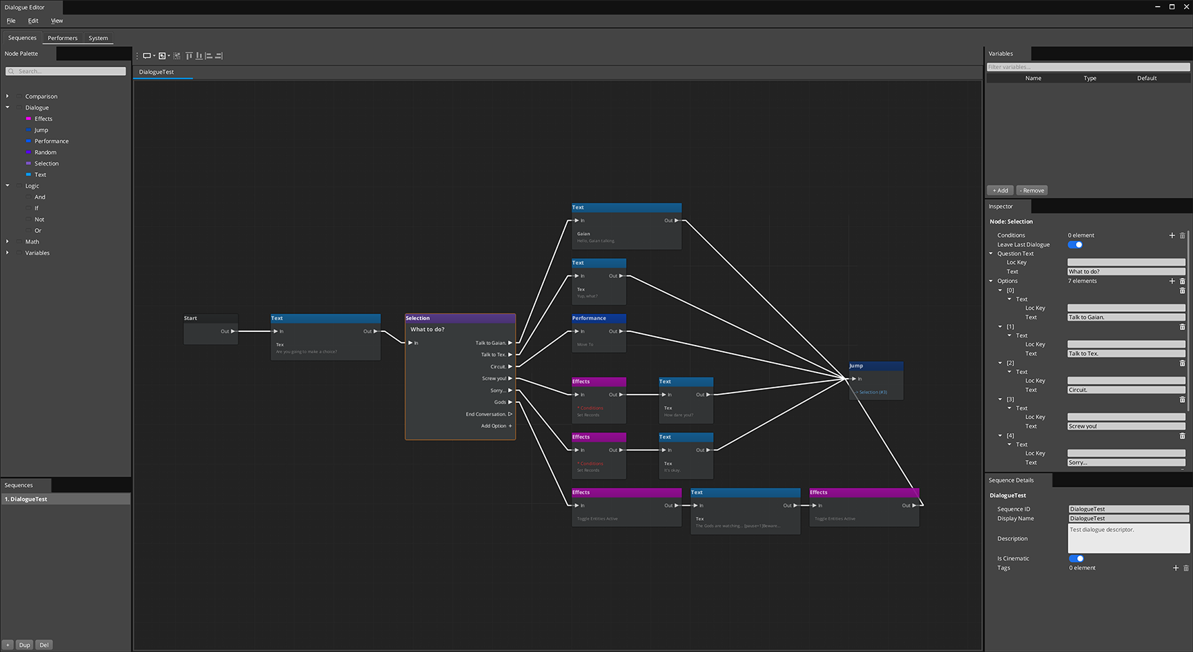 Dialogue Editor in the O3DE Editor