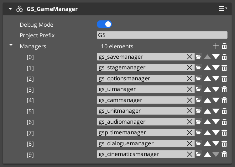 Game Manager component in the O3DE Inspector