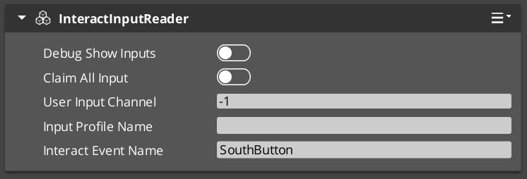 Input Reader component in the O3DE Inspector