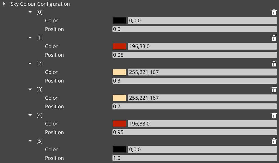 Sky Colour Configuration asset in the O3DE Asset Editor