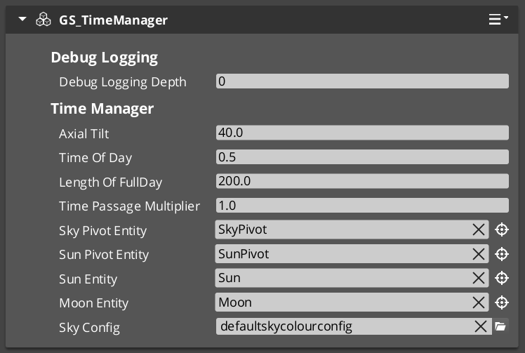 Time Manager component in the O3DE Inspector