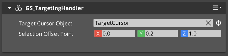 Targeting Handler component in the O3DE Inspector