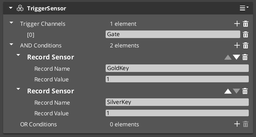 Trigger Sensor component in the O3DE Inspector