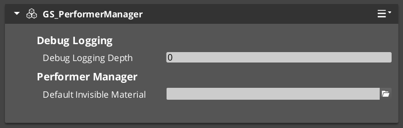 PerformerManager component in the O3DE Inspector