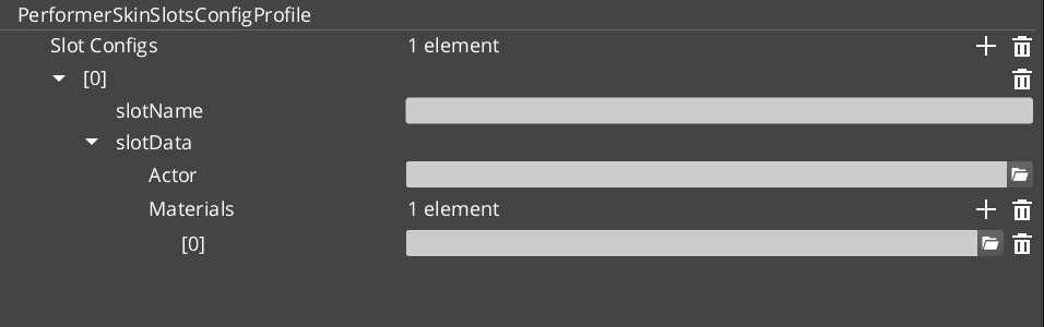 Skin Slot Configuration Profile in the O3DE Asset Editor