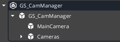 Cam Manager entity setup in the O3DE Editor