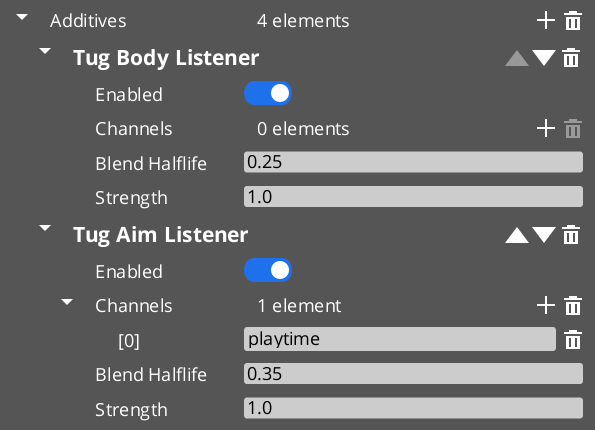 Tug Body & Aim Listener in Phantom Camera Additives Stages