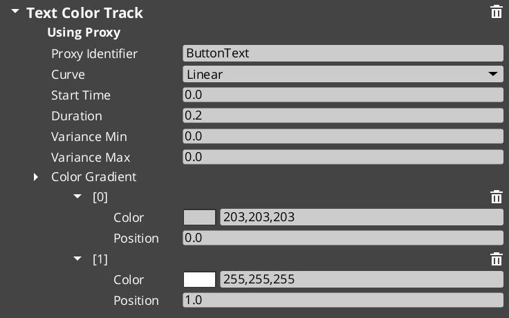 UiAnimationMotion with proxy bindings configured in the Inspector