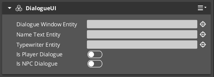 DialogueUIComponent canvas in the O3DE UI Editor