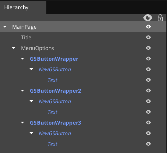 Root page entity setup in the O3DE Editor