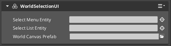 WorldDialogueUISelectionComponent canvas in the O3DE UI Editor