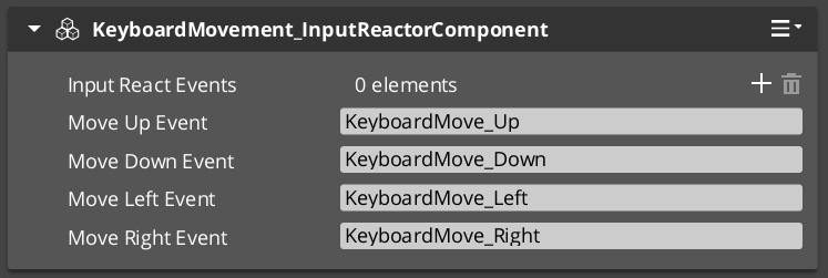 Input Reactor component in the O3DE Inspector