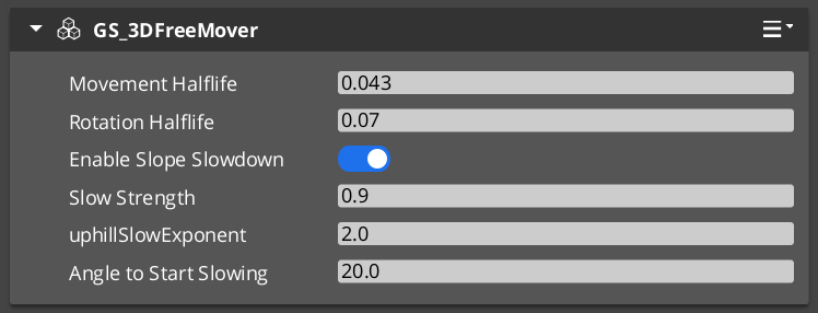 Mover component in the O3DE Inspector