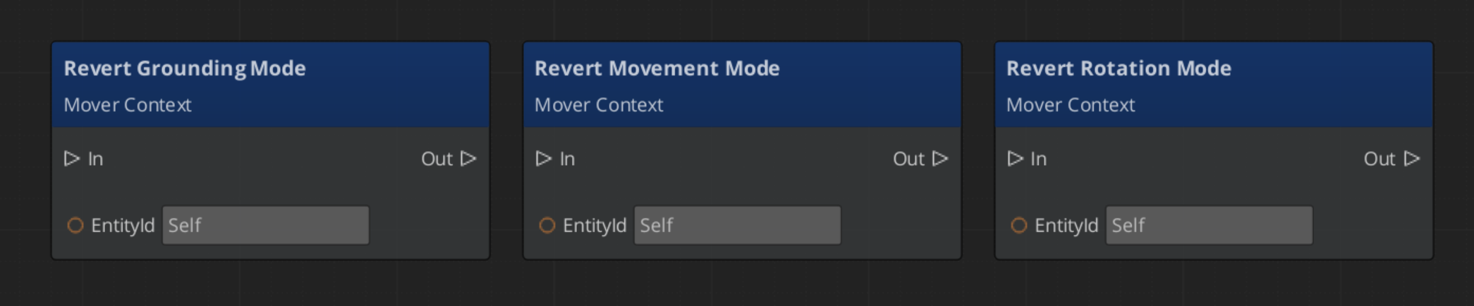 Script Canvas nodes for reverting movement mode